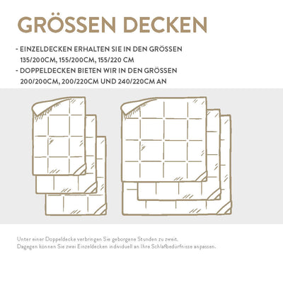 Gänsedaunenbettdecke „Platin", 100 % Gänsedaunen, verschiedene Wärmestufen und Größen